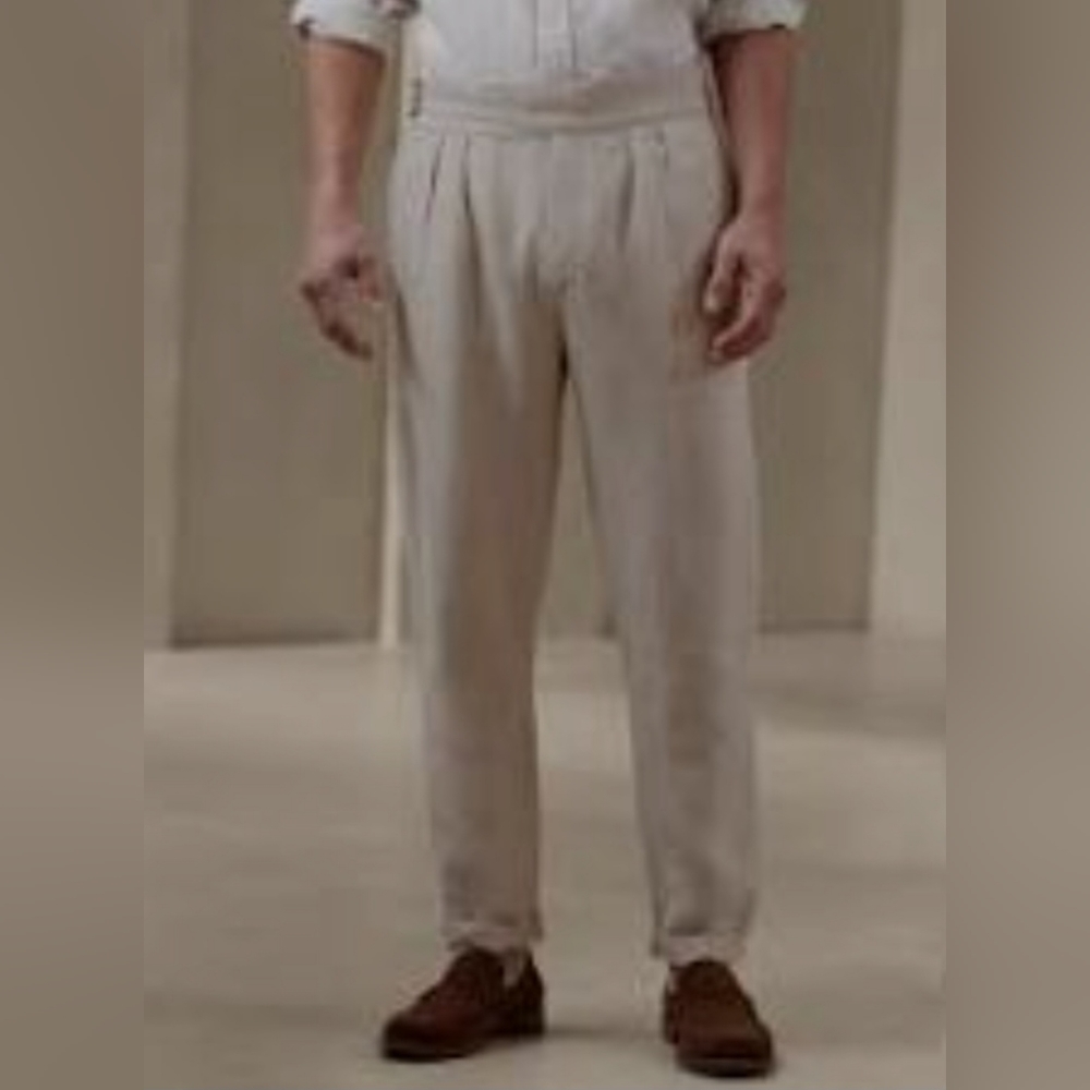 Men's Banana Republic Archive .. Explorer Pants in Ecru.. 100% Linen.. Size 34W